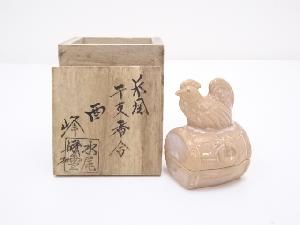 萩焼　水尾峰雪造　干支酉香合